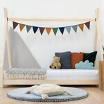Lit Tipi enfant bois massif naturel 120 x 180 cm