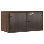 vidaXL Armoires murales portes vitrées 2 Pièces chêne marron 68 5x37x35cm