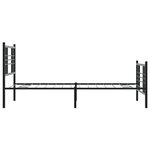 vidaXL Cadre de lit métal avec tête de lit/pied de lit noir 107x203 cm