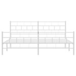 vidaXL Cadre de lit métal sans matelas et pied de lit blanc 193x203 cm