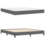 vidaXL Lit à ressorts avec matelas Gris foncé 180 x 200 cm tissu