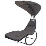 ProGarden Chaise longue à bascule Gris