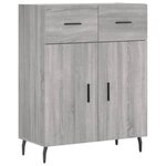 vidaXL Buffet haut Sonoma gris 69 5x34x180 cm Bois d'ingénierie