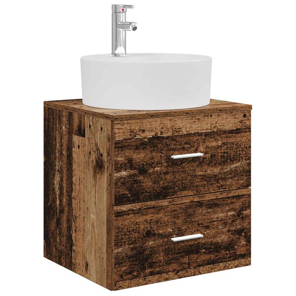 vidaXL Vanité de lavabo mural Bois ancien 49 5 x 44 5 x 65 cm