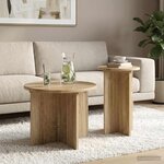 vidaXL Ensemble de tables d'appoint 2 pièces Chêne Sonoma Ø 45 x 35 cm