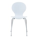 Lot de 4 chaises de salle à manger moderne design robuste blanc chrome 03_0009817