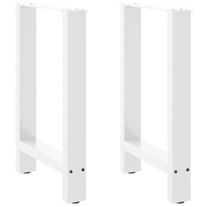 vidaXL Pieds de table à manger Blanc 2 pièces 50 x (72-73) cm Acier