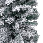 vidaXL Sapin de Noël mince pré-éclairé flocon de neige vert 180 cm PVC