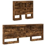 vidaXL Tête de lit de rangement Chêne fumé 100 cm Bois d'ingénierie