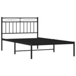 vidaXL Cadre de lit métal sans matelas avec tête de lit noir 100x200cm