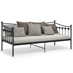 vidaXL Cadre de canapé-lit sans matelas noir métal 90x200 cm