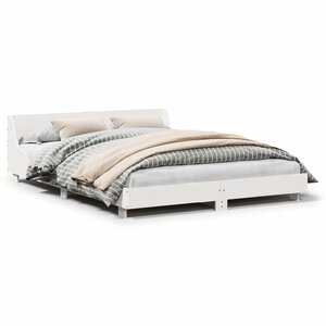 vidaXL Cadre de lit sans matelas blanc 120x200 cm bois de pin massif