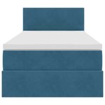 vidaXL Lit de Rangement avec matelas Bleu foncé 100 x 200 cm Velours