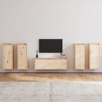 vidaXL Meubles TV 5 Pièces Bois massif de pin