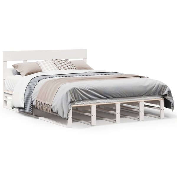 vidaXL Cadre de lit sans matelas blanc 120x200 cm bois de pin massif
