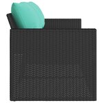 vidaXL Canapé de jardin avec coussins 3 places noir résine tressée