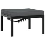 vidaXL Salon de jardin 4 Pièces avec coussins noir aluminium