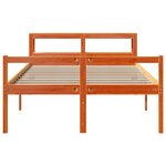 vidaXL Cadre de lit et tête de lit sans matelas cire marron 160x200 cm