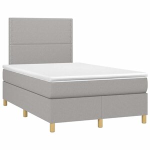 vidaXL Sommier à lattes de lit et matelas gris clair 120x190 cm tissu