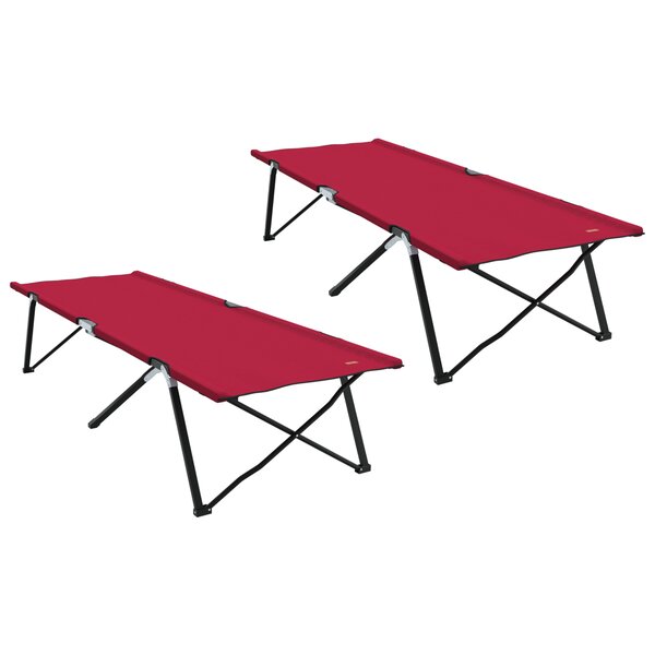vidaXL Lits de soleil pliants avec sacs de transport 2 Pièces Rouge Tissu Oxford 600D