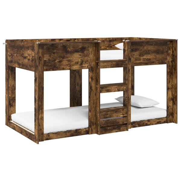 vidaXL Lit Superposé pour Enfants Chêne fumé 90 x 190 cm