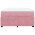 vidaXL Sommier à lattes de lit avec matelas Rose 160x200 cm Velours