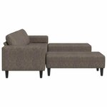 vidaXL Ensemble de Canapés 3 Pièces Gris foncé Cuir suédé faux