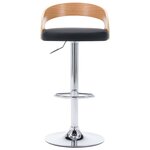 vidaXL Tabourets de bar lot de 2 noir similicuir et bois courbé
