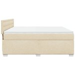 vidaXL Sommier à lattes de lit avec matelas Crème 180x200 cm Tissu