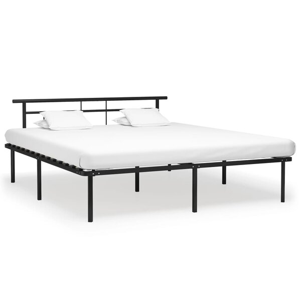 vidaXL Cadre de lit sans matelas noir métal 180x200 cm