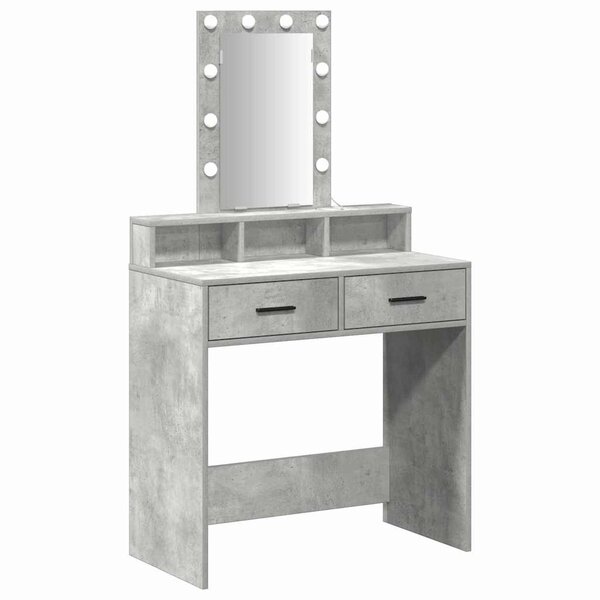 vidaXL Table de Toilette Gris 79 x 41 x 140 cm Bois d'ingénierie