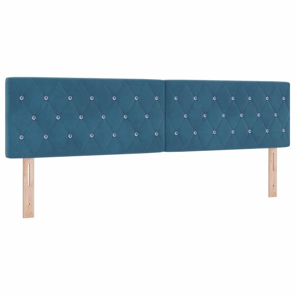 vidaXL Tête de Lit LED Argyle Manuel Bleu foncé 90 cm Velours