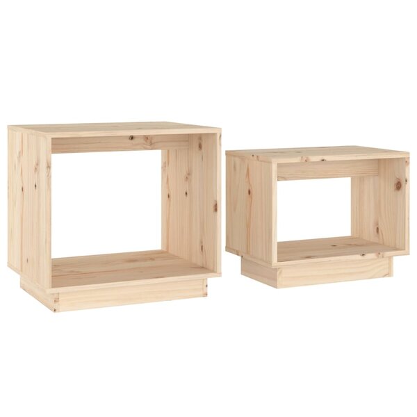 vidaXL Tables basses gigognes 2 Pièces Bois de pin massif
