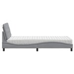 vidaXL Lit avec matelas gris clair 90x200 cm tissu
