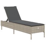 vidaXL Ensemble de chaises longues avec coussins 3Pièces gris clair rotin