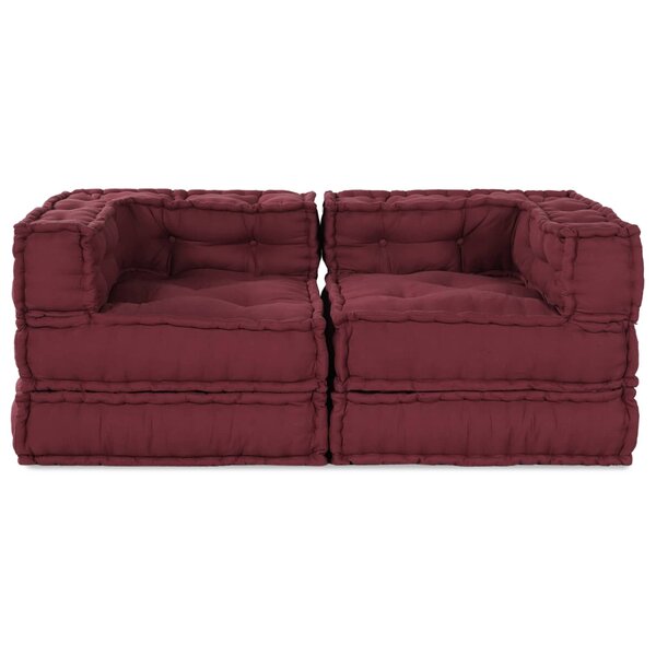 vidaXL Canapé modulaire 2 Pièces Marron 140 x 70 x 56 cm tissu