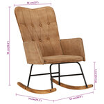 vidaXL Chaise à bascule marron vintage toile