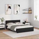 vidaXL Cadre de lit Chêne noir 150 x 200 cm Bois d'ingénierie