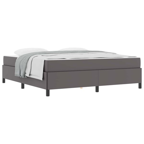 vidaXL Cadre de lit avec matelas Gris 180 x 200 cm tissu