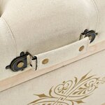 vidaXL Banc de rangement 110 cm Crème Bois de sapin massif et tissu