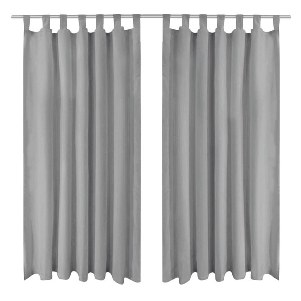 vidaXL Rideau occultant avec boucles 2 Pièces 140 x 225 cm Gris