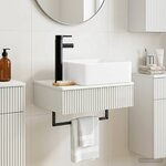 vidaXL Basin de lavage mural Blanc brillant 50 x 41 x 39 cm