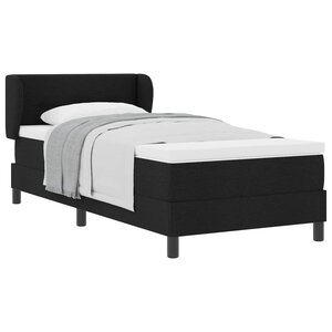 vidaXL Lit à ressorts avec matelas Noir 90 x 190 cm tissu