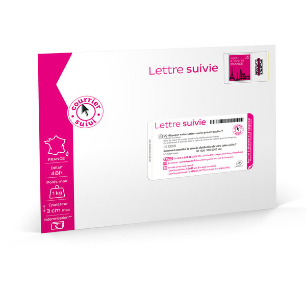 Prêt-à-Poster - Lettre Suivie - 1kg - Enveloppe indéchirable