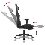 vidaXL Chaise de jeu avec repose-pied Noir et gris clair Tissu