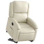 vidaXL Fauteuil inclinable électrique crème similicuir