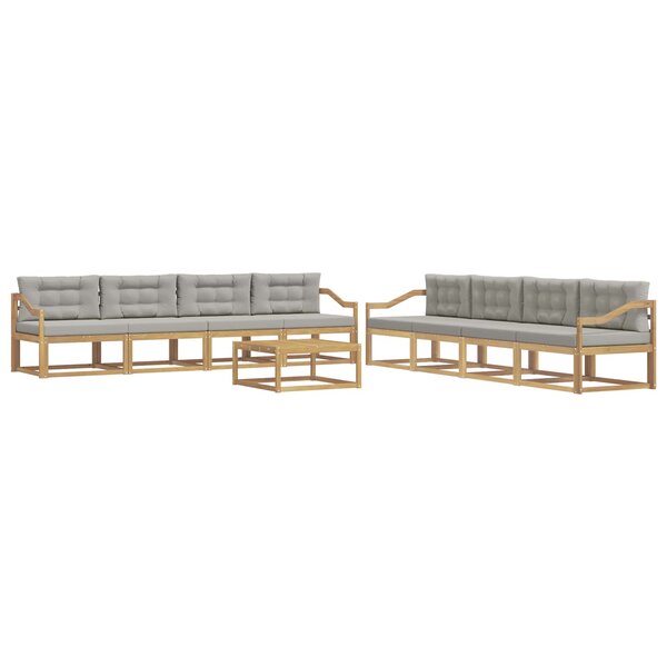 vidaXL Ensemble de canapés d'extérieur 9 Pièces Blanc et gris clair