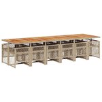 vidaXL Ensemble à manger de jardin et coussins 13 Pièces beige
