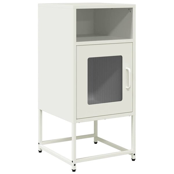 vidaXL Table de chevet blanc 36x39x78 cm acier laminé à froid