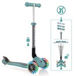Globber 432-306-MYT - Trottinette Primo - 120/80 mm  ABEC 5  3 roues  réglable  roues LED